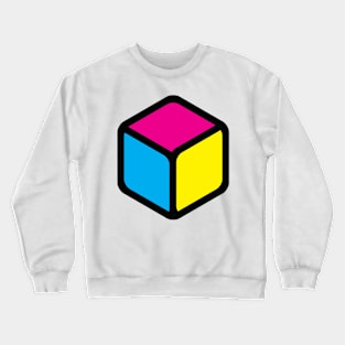 Cube Cyan Magenta Yellow Crewneck Sweatshirt